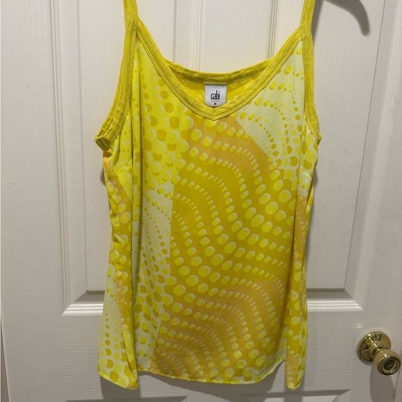 CAbi Yellow and Cream Patterned Top - Picture 3 of 4